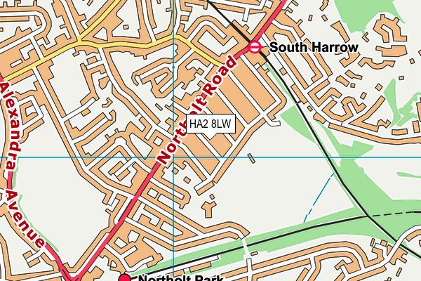 HA2 8LW map - OS VectorMap District (Ordnance Survey)