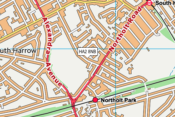 HA2 8NB map - OS VectorMap District (Ordnance Survey)