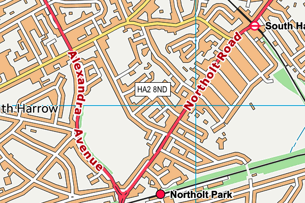 HA2 8ND map - OS VectorMap District (Ordnance Survey)