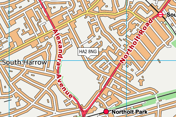 HA2 8NG map - OS VectorMap District (Ordnance Survey)