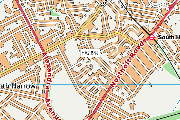 HA2 8NJ map - OS VectorMap District (Ordnance Survey)