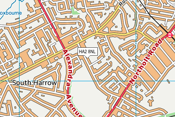 HA2 8NL map - OS VectorMap District (Ordnance Survey)