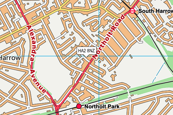 HA2 8NZ map - OS VectorMap District (Ordnance Survey)