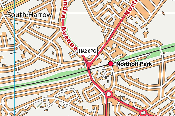 HA2 8PG map - OS VectorMap District (Ordnance Survey)