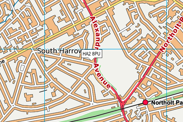 HA2 8PU map - OS VectorMap District (Ordnance Survey)