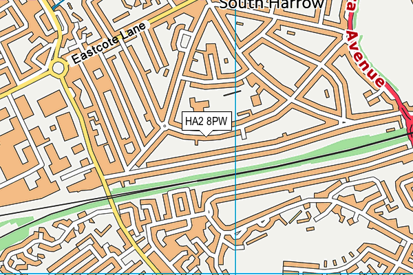 HA2 8PW map - OS VectorMap District (Ordnance Survey)