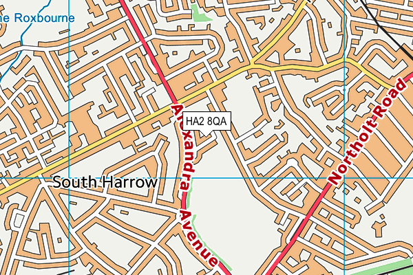 HA2 8QA map - OS VectorMap District (Ordnance Survey)