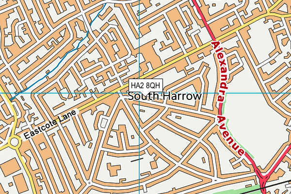 HA2 8QH map - OS VectorMap District (Ordnance Survey)