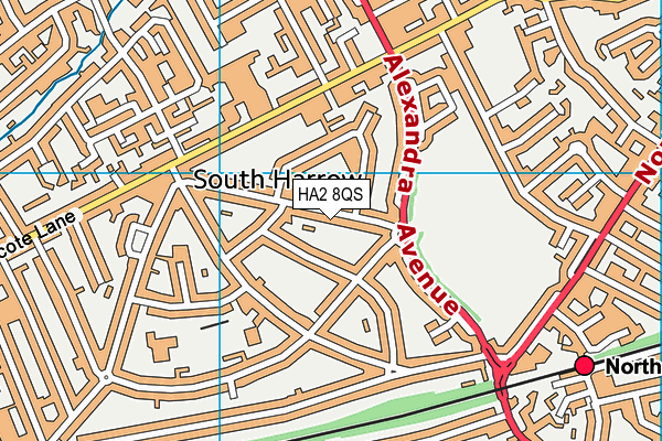 HA2 8QS map - OS VectorMap District (Ordnance Survey)