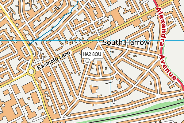 HA2 8QU map - OS VectorMap District (Ordnance Survey)
