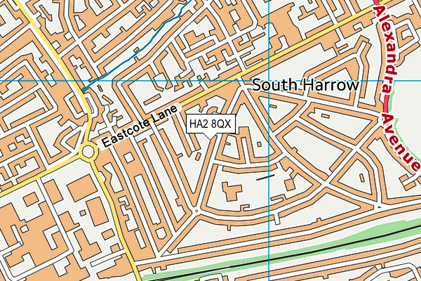 HA2 8QX map - OS VectorMap District (Ordnance Survey)