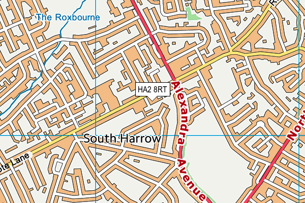 HA2 8RT map - OS VectorMap District (Ordnance Survey)