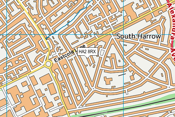 HA2 8RX map - OS VectorMap District (Ordnance Survey)