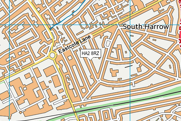 HA2 8RZ map - OS VectorMap District (Ordnance Survey)