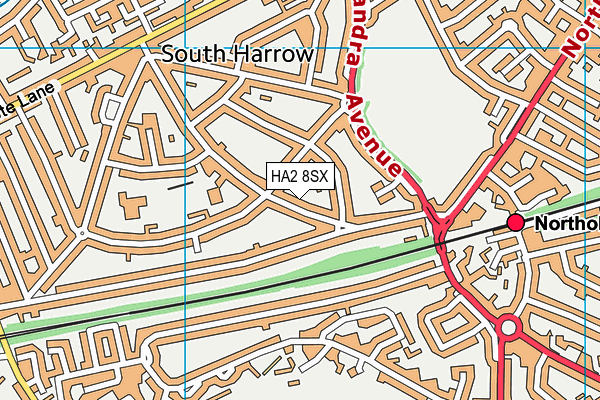 HA2 8SX map - OS VectorMap District (Ordnance Survey)