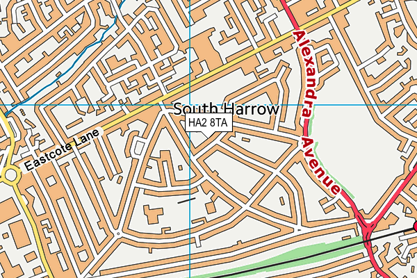 HA2 8TA map - OS VectorMap District (Ordnance Survey)