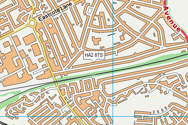 HA2 8TS map - OS VectorMap District (Ordnance Survey)