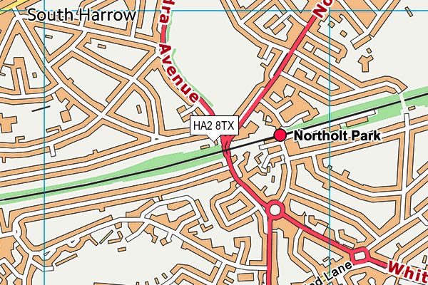 HA2 8TX map - OS VectorMap District (Ordnance Survey)