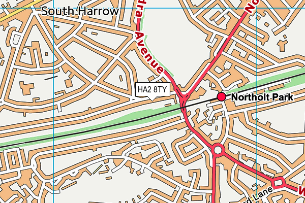 HA2 8TY map - OS VectorMap District (Ordnance Survey)