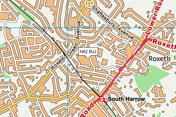 HA2 8UJ map - OS VectorMap District (Ordnance Survey)