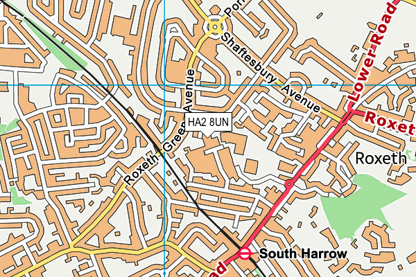 HA2 8UN map - OS VectorMap District (Ordnance Survey)