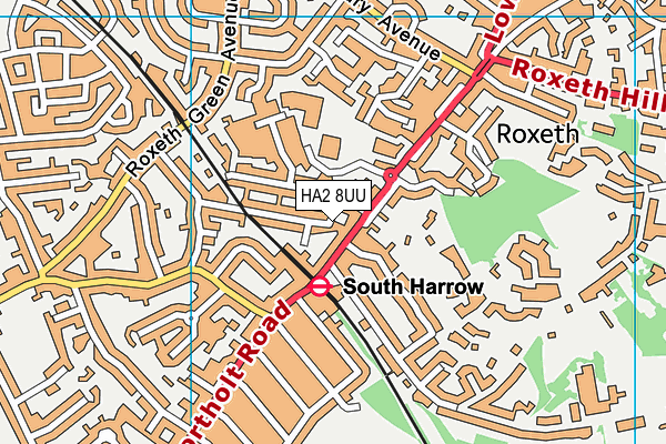 HA2 8UU map - OS VectorMap District (Ordnance Survey)