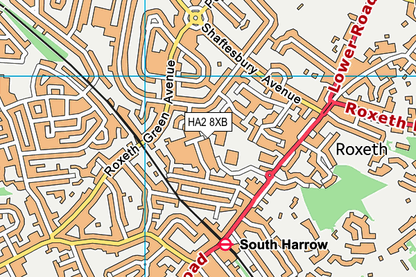 HA2 8XB map - OS VectorMap District (Ordnance Survey)