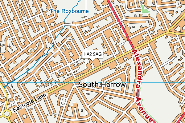 Heathlands School map (HA2 9AG) - OS VectorMap District (Ordnance Survey)