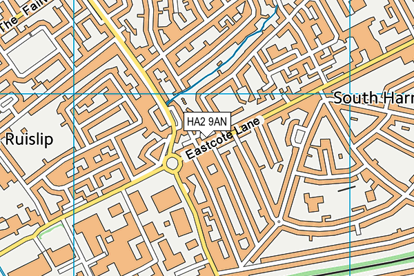 HA2 9AN map - OS VectorMap District (Ordnance Survey)