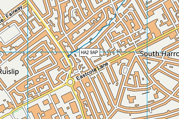 HA2 9AP map - OS VectorMap District (Ordnance Survey)
