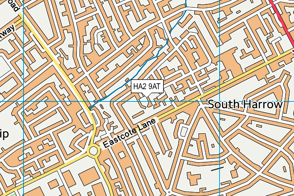 HA2 9AT map - OS VectorMap District (Ordnance Survey)