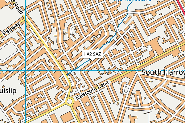 HA2 9AZ map - OS VectorMap District (Ordnance Survey)