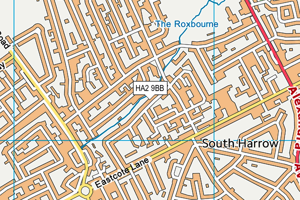 HA2 9BB map - OS VectorMap District (Ordnance Survey)