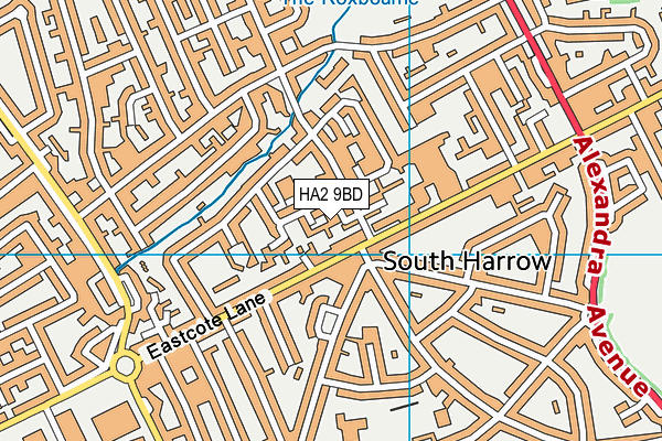 HA2 9BD map - OS VectorMap District (Ordnance Survey)