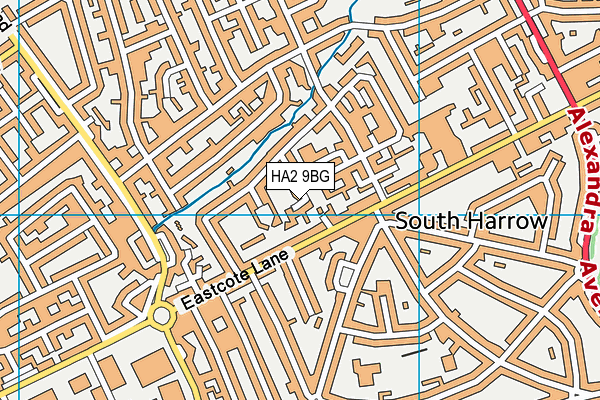 HA2 9BG map - OS VectorMap District (Ordnance Survey)