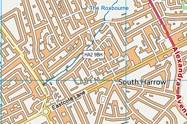 HA2 9BH map - OS VectorMap District (Ordnance Survey)