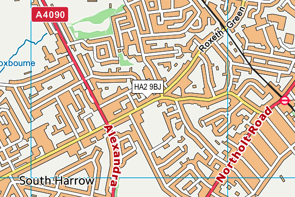 HA2 9BJ map - OS VectorMap District (Ordnance Survey)