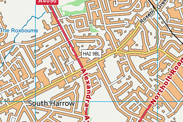 HA2 9BL map - OS VectorMap District (Ordnance Survey)