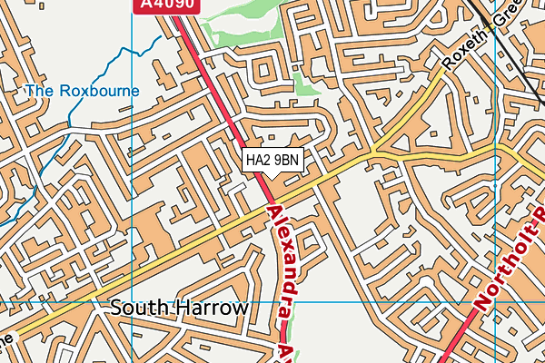 HA2 9BN map - OS VectorMap District (Ordnance Survey)