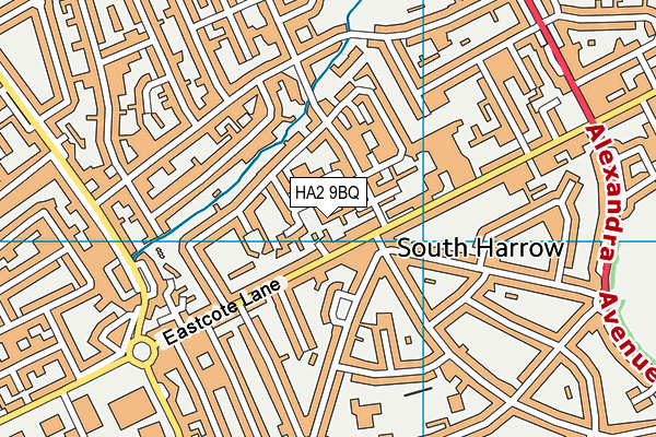 HA2 9BQ map - OS VectorMap District (Ordnance Survey)
