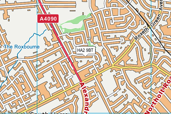 HA2 9BT map - OS VectorMap District (Ordnance Survey)