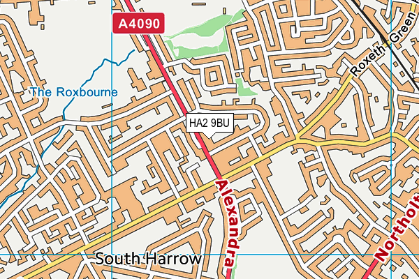 HA2 9BU map - OS VectorMap District (Ordnance Survey)