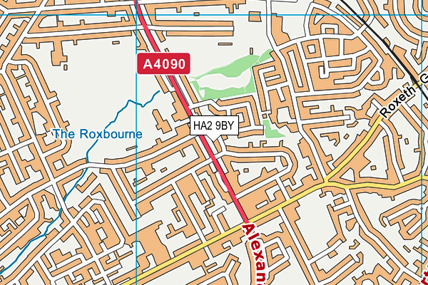 HA2 9BY map - OS VectorMap District (Ordnance Survey)