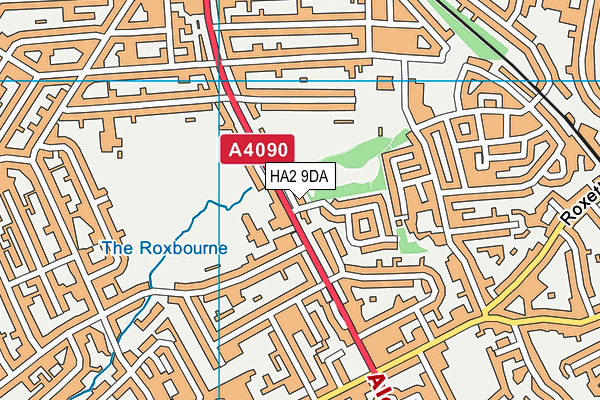 HA2 9DA map - OS VectorMap District (Ordnance Survey)