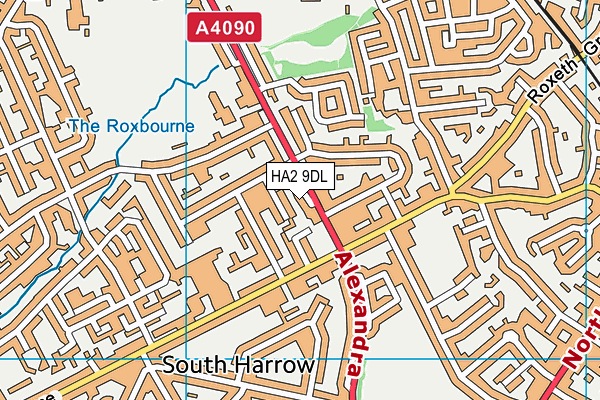 HA2 9DL map - OS VectorMap District (Ordnance Survey)