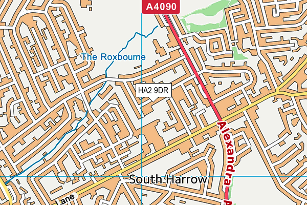 HA2 9DR map - OS VectorMap District (Ordnance Survey)
