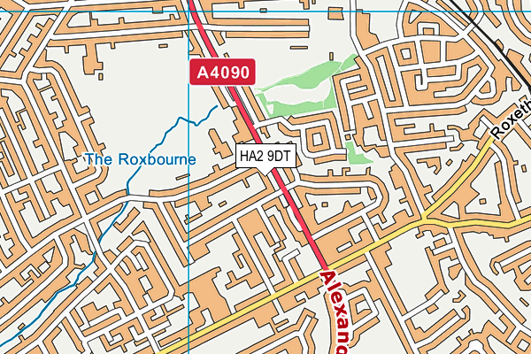 HA2 9DT map - OS VectorMap District (Ordnance Survey)