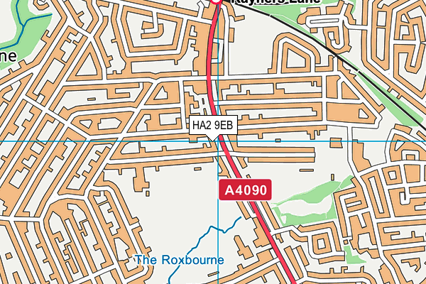 HA2 9EB map - OS VectorMap District (Ordnance Survey)