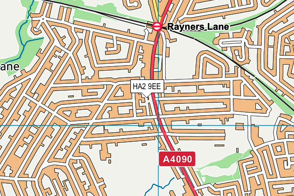 HA2 9EE map - OS VectorMap District (Ordnance Survey)