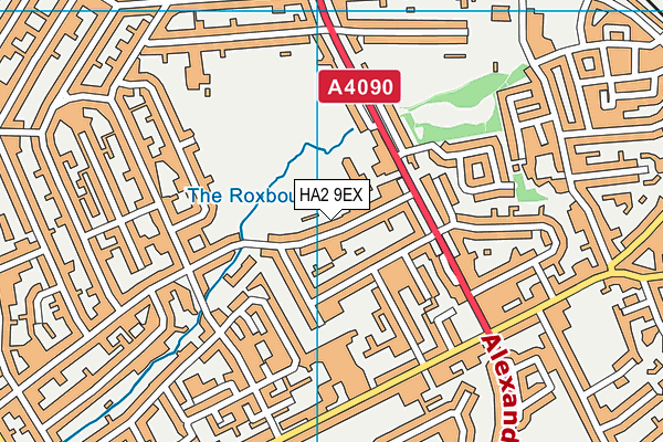 HA2 9EX map - OS VectorMap District (Ordnance Survey)